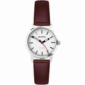 Sekonda Nordic Leather Strap Ladies Watch Red 40483