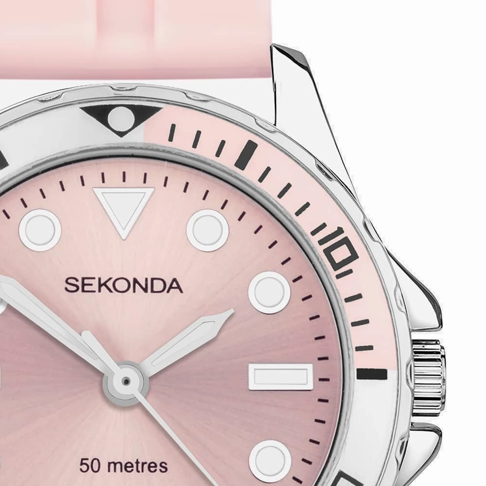 Sekonda Pink Silicone Strap Ladies Watch 40569