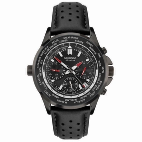 Sekonda Sports Dual And World Time Men's Strap Watch Black 1864