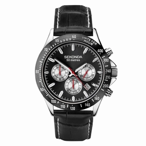 Sekonda Sports Dual Time Mens Watch Black Dial 1648