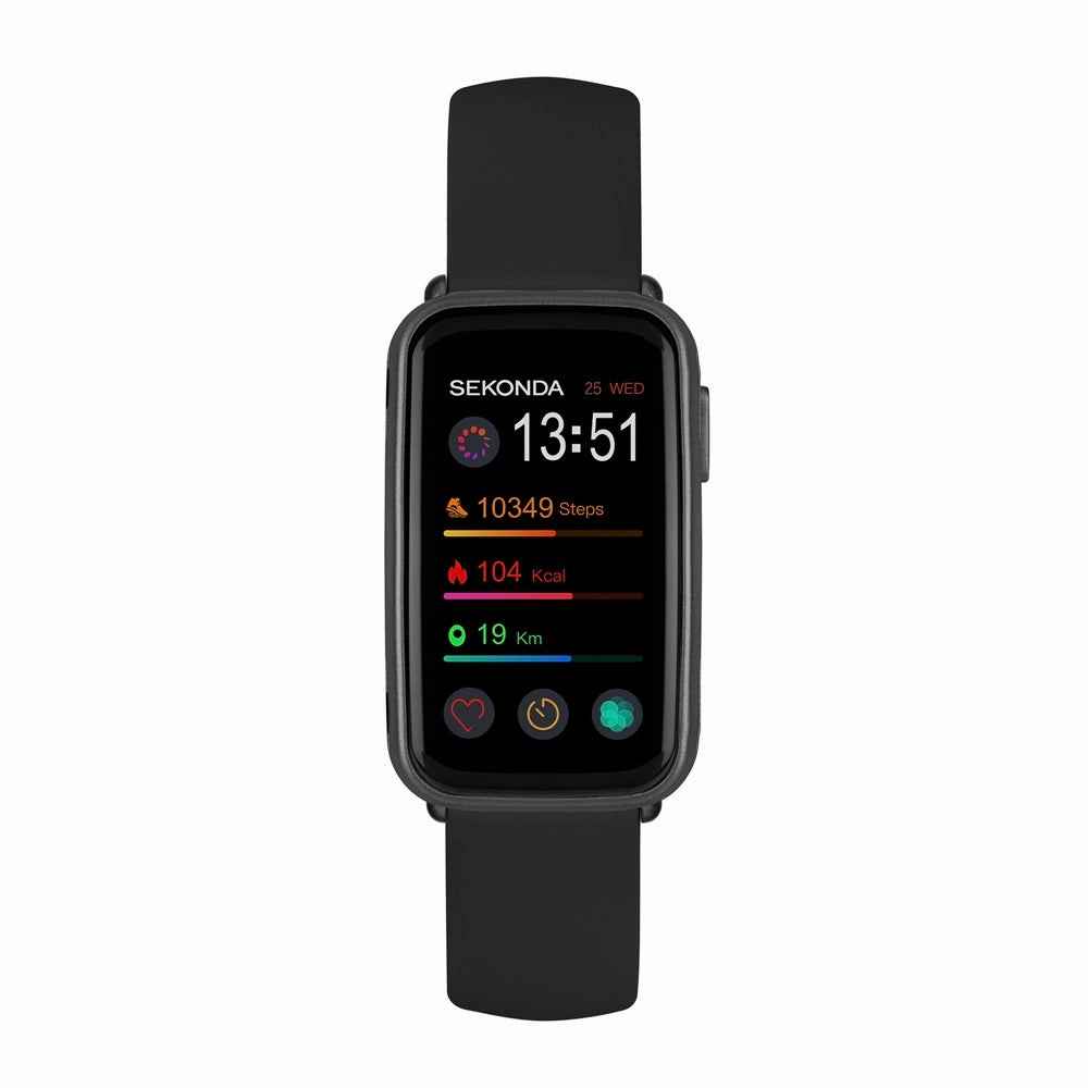 Sekonda Track Smart Watch Black Case and Silicone Strap 30171