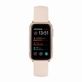 Sekonda Track Smart Watch Rose Gold Case Pink Silicone Strap 30170