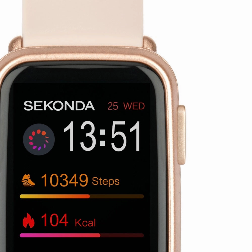 Sekonda Track Smart Watch Rose Gold Case Pink Silicone Strap 30170