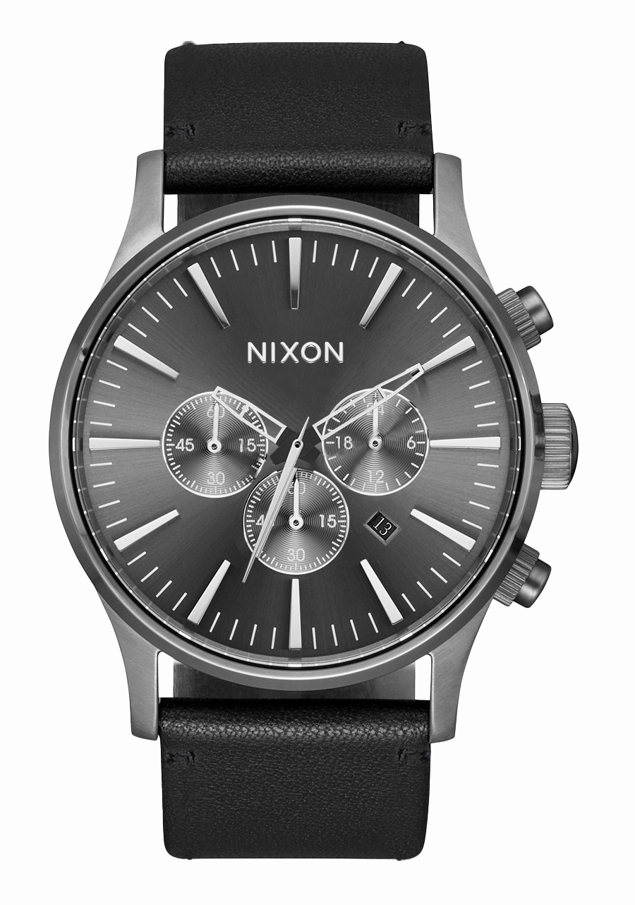 Sentry Chrono Leather - All Gunmetal / Black
