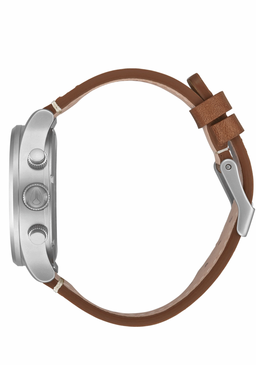 Sentry Chrono Leather - Lt Gunmetal / Basalt / Sienna