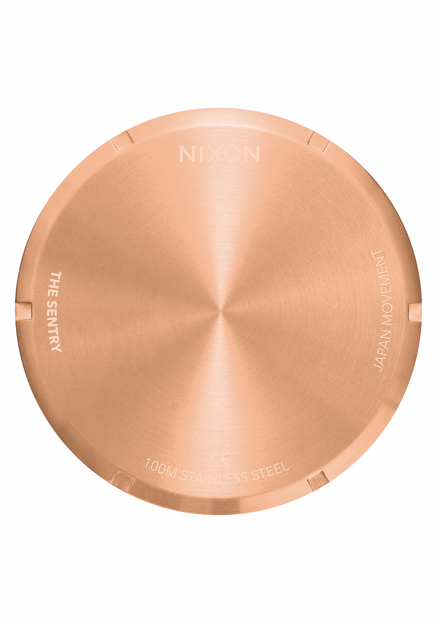 Sentry Leather - Rose Gold / Gunmetal / Brown