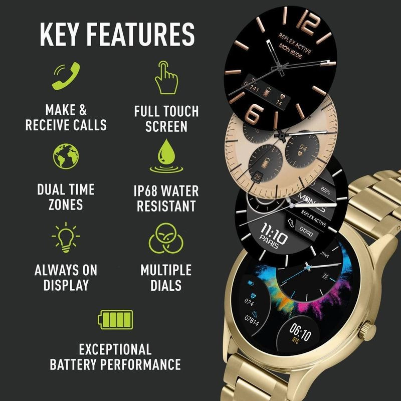 Series 31 Reflex Active Amoled Gold Steel Bracelet Smart Watch