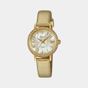 Sheen Women Mother of Pearl Dial Analog Leather Watch SH224 - SHE-4060GL-9AUDF