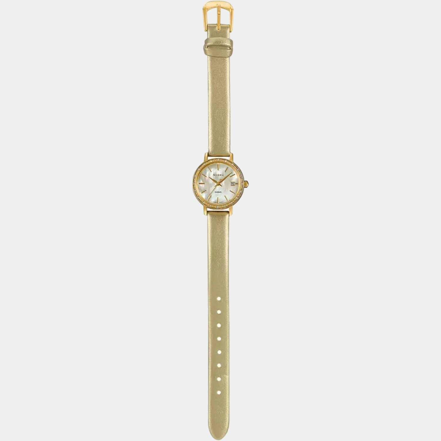 Sheen Women Mother of Pearl Dial Analog Leather Watch SH224 - SHE-4060GL-9AUDF