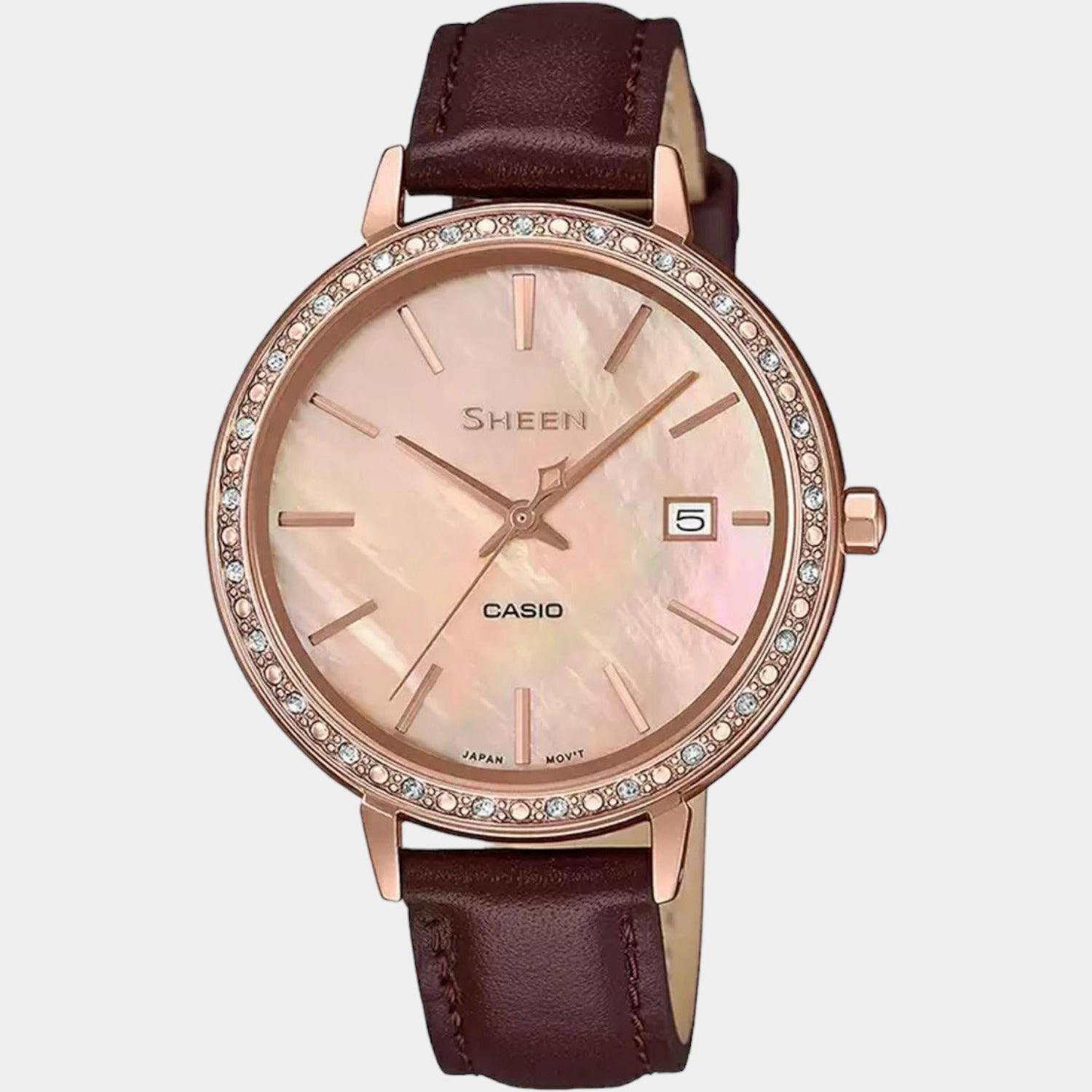 Sheen Women's Analog Leather Watch SX244 - SHE-4052PGL-4AUDF