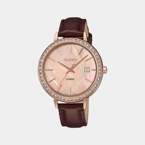 Sheen Women's Analog Leather Watch SX244 - SHE-4052PGL-4AUDF