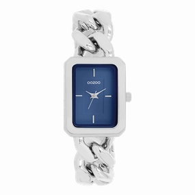 Silver coloured OOZOO watch with chunky chain bracelet - C11352