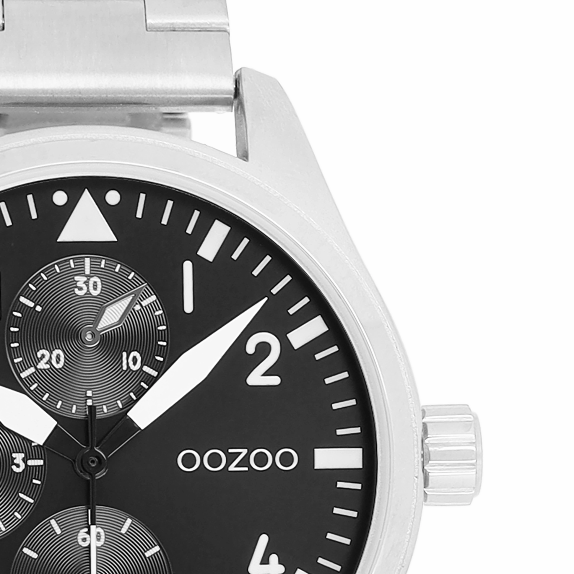 Silver coloured OOZOO watch with stainless steel bracelet - C11506
