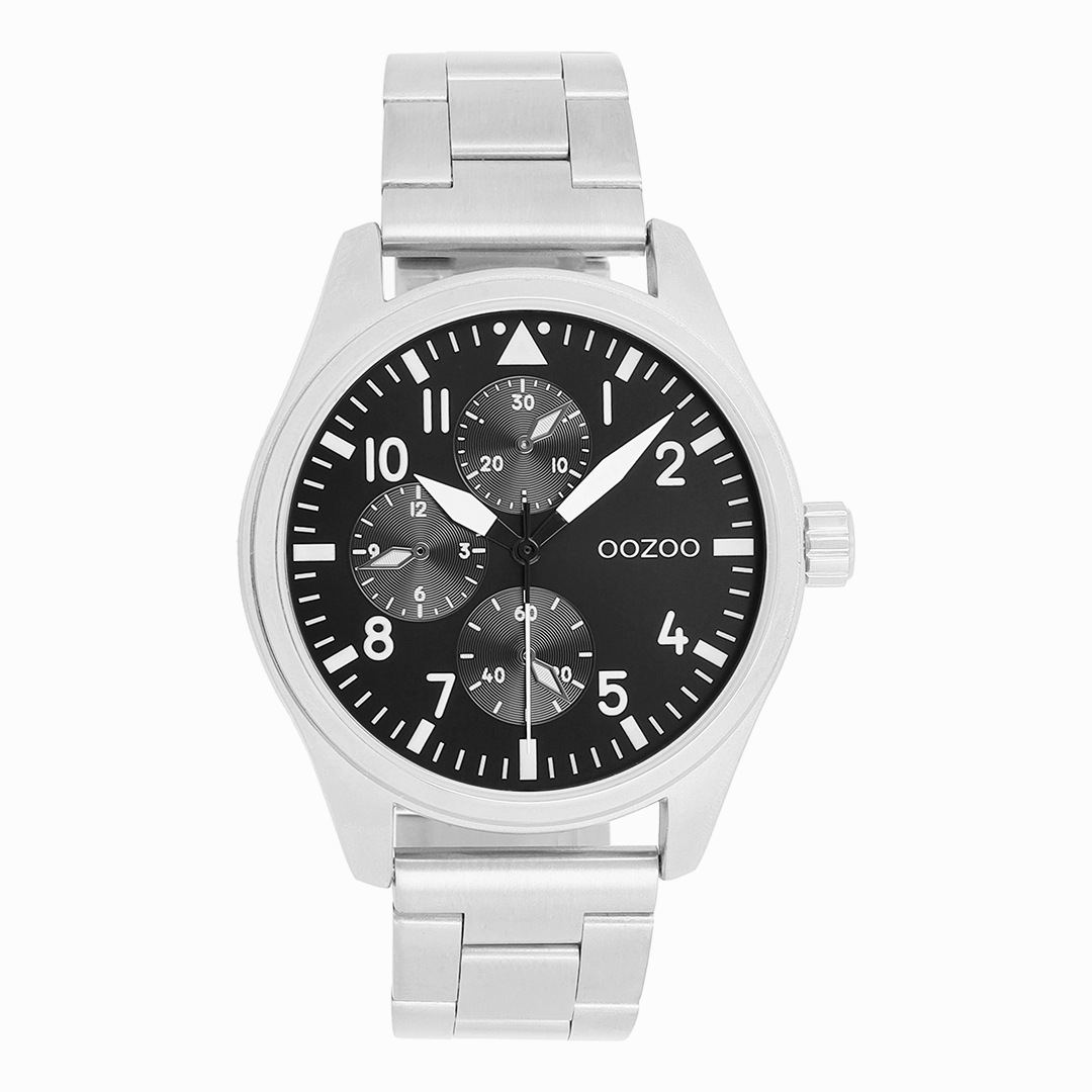 Silver coloured OOZOO watch with stainless steel bracelet - C11506