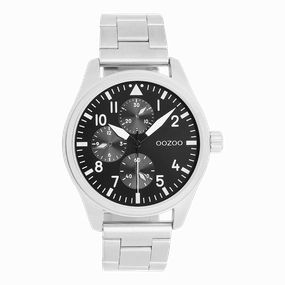 Silver coloured OOZOO watch with stainless steel bracelet - C11506