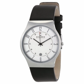 Skagen - Orologio Uomo Denmark Silver Dial Black Leather Men's Watch (modello 233XXLLSC) [Outlet]