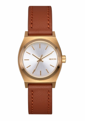 Small Time Teller Leather - Light Gold / White Sunray