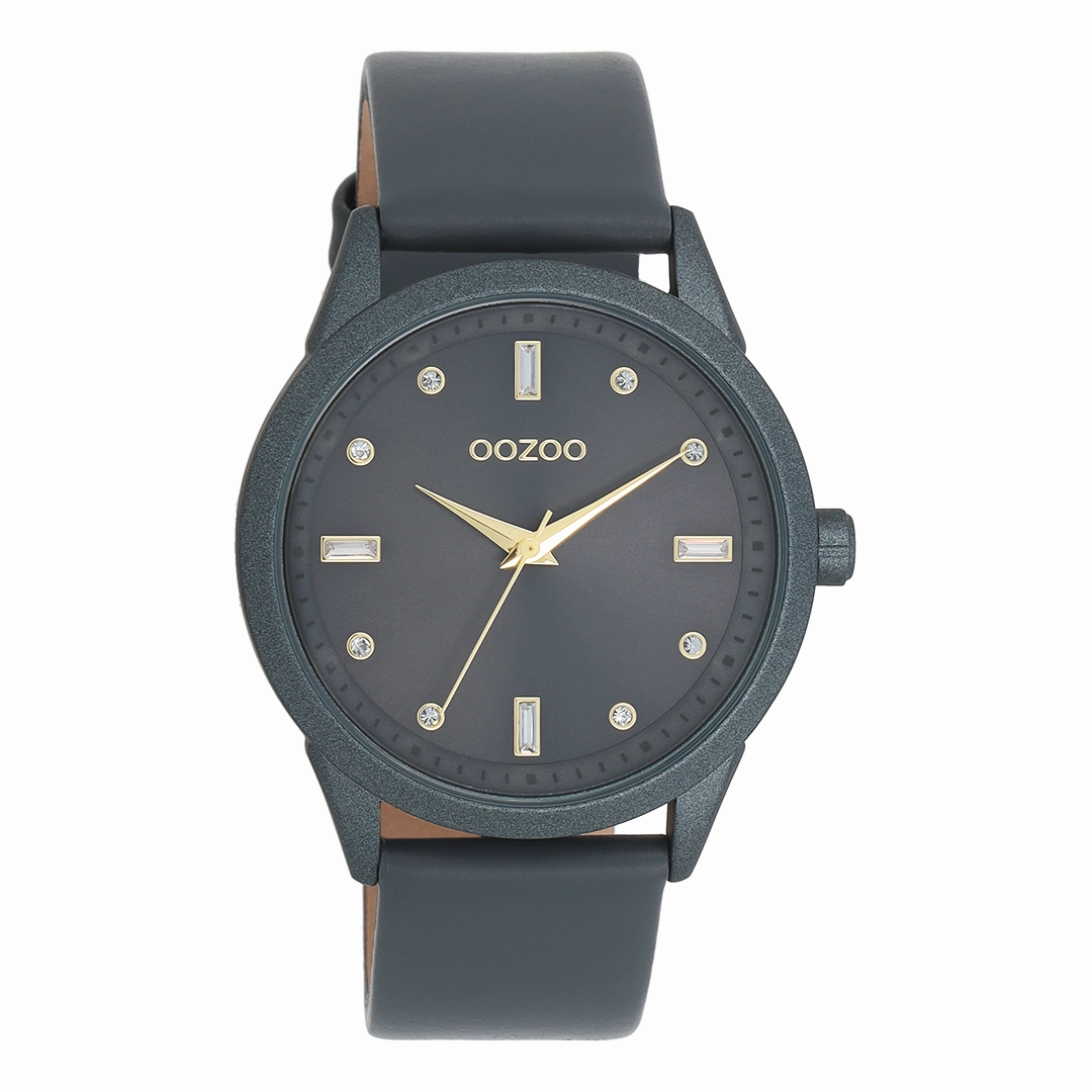 Smoke grey OOZOO watch with leather strap - C11289