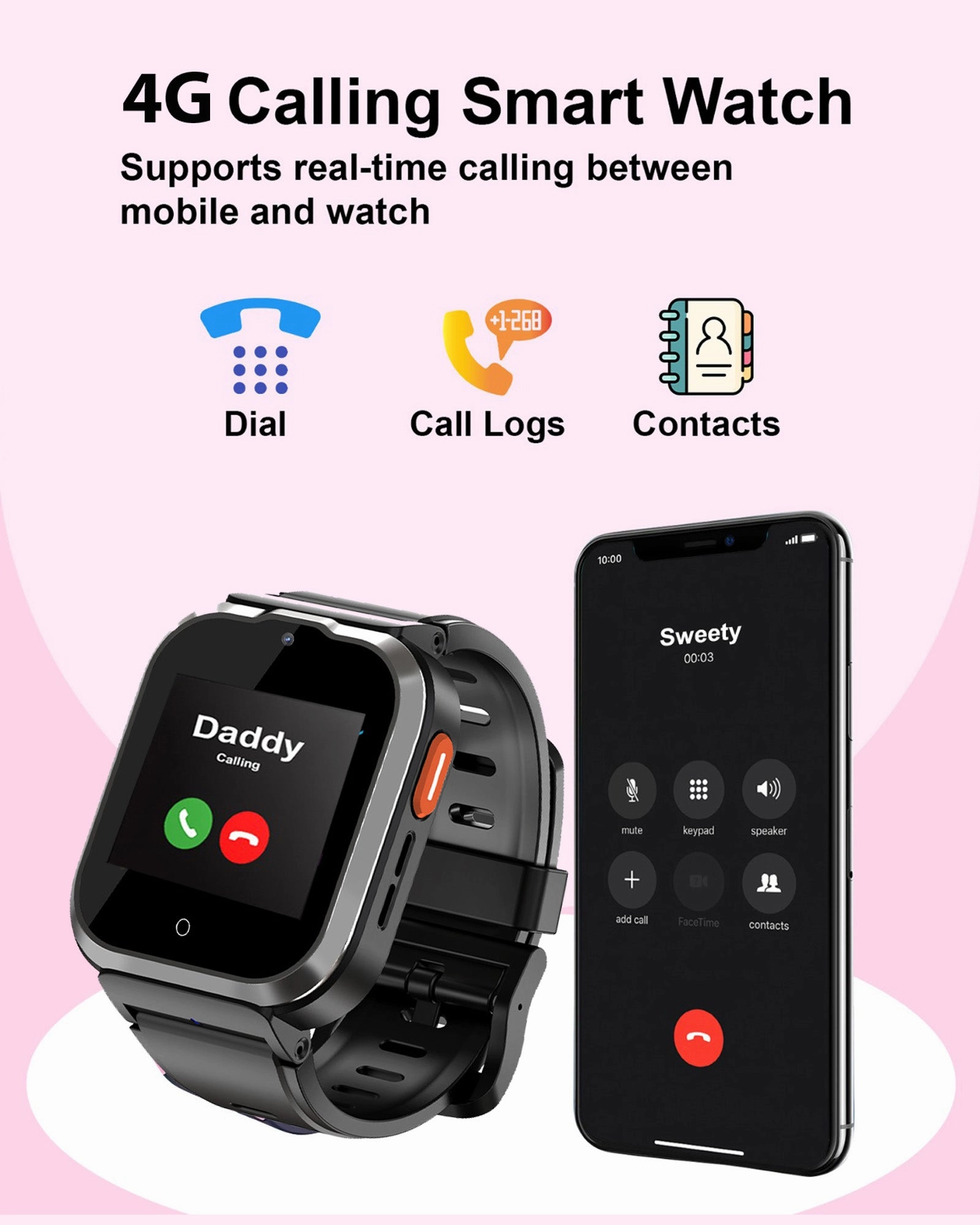 Spiky Cyclops 4g Voice Calling Kids Smartwatch