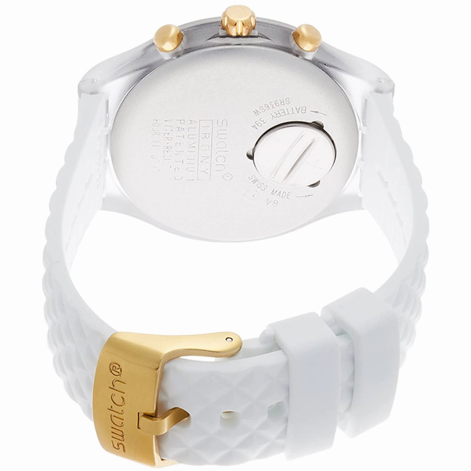 Swatch Men's Watch - Elegolden Chronograph White and Gold Tone Dial | SVCK1008