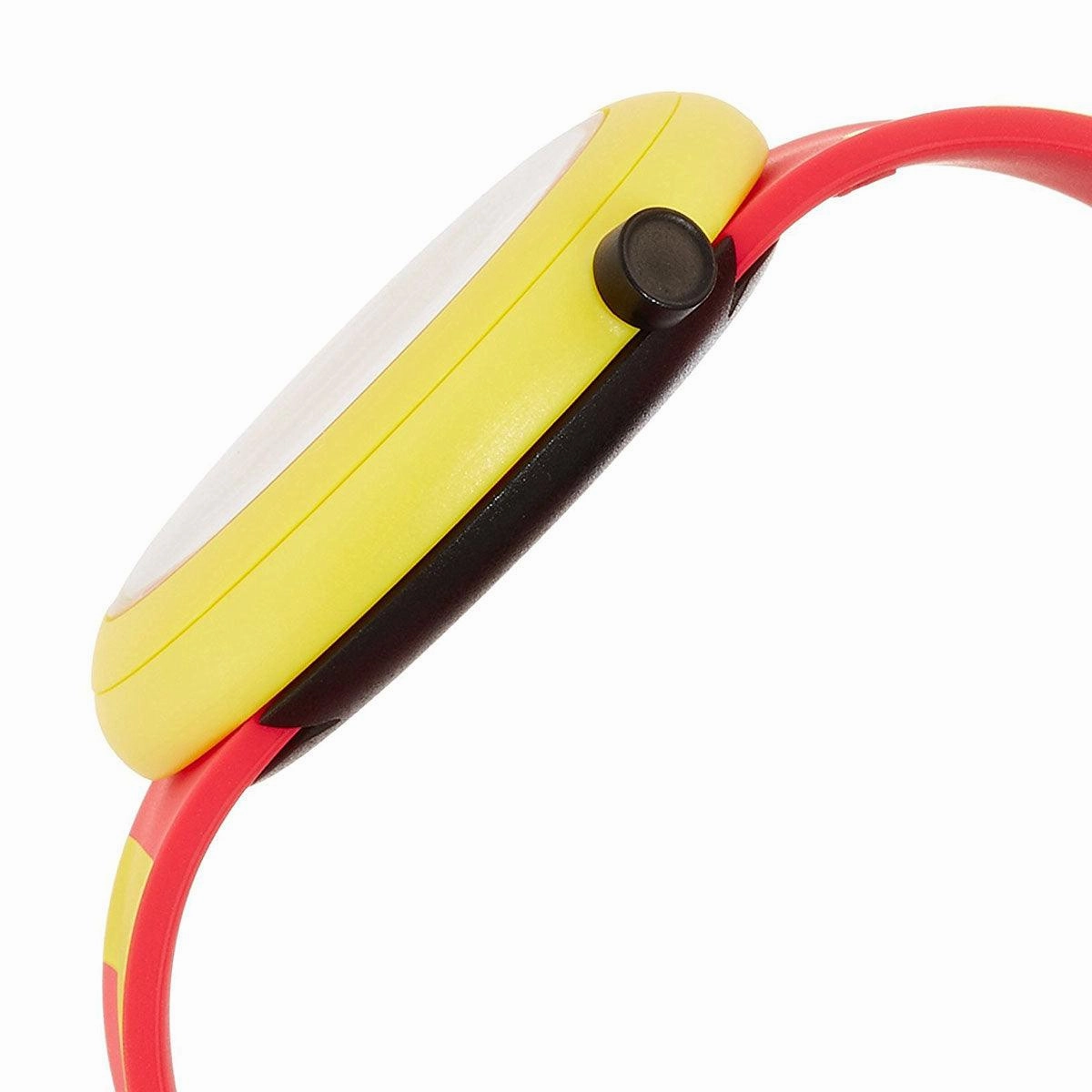 Swatch PNJ100 Unisex Poptastic Red & Yellow Silicone Strap Swiss Quartz Red Dial Watch