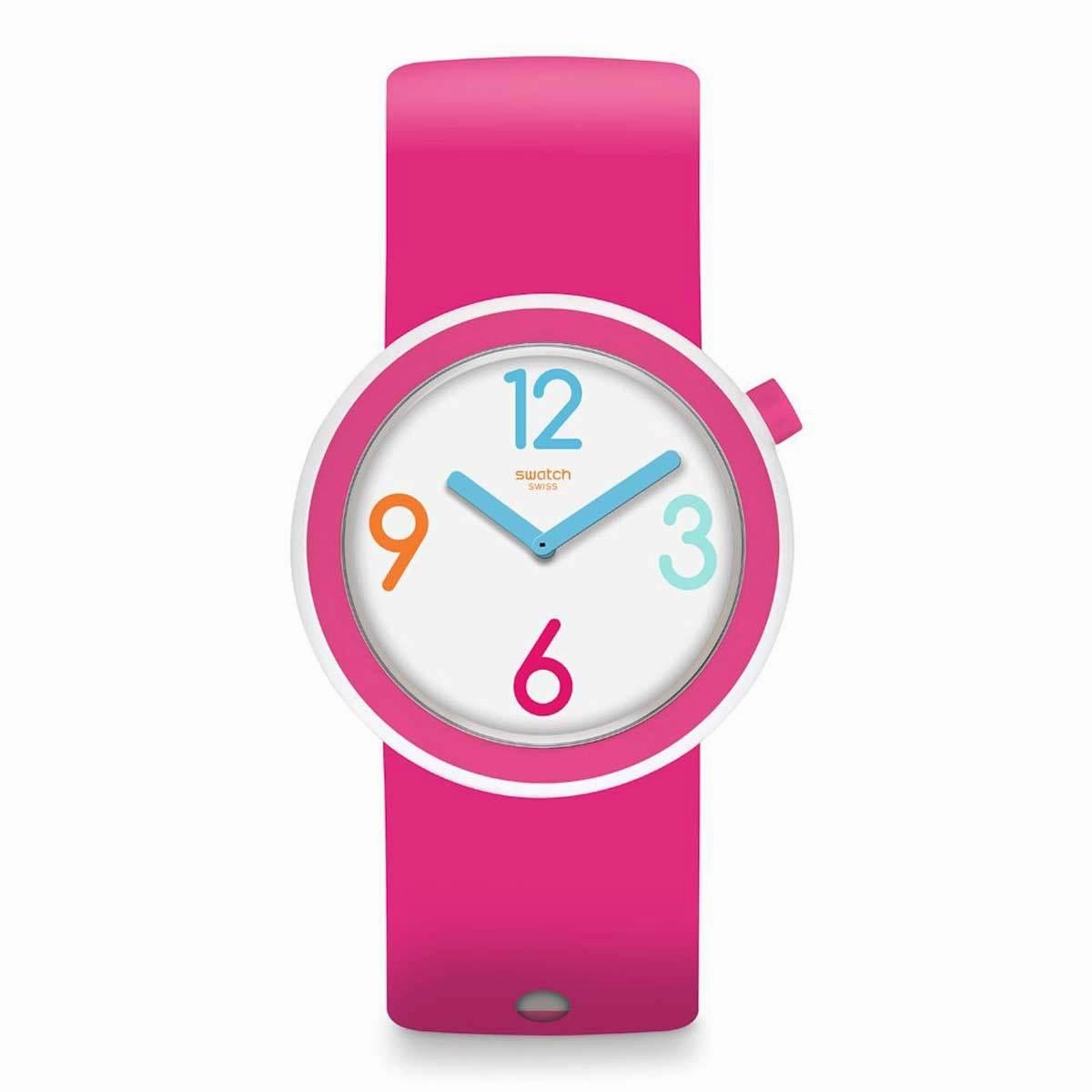 Swatch Women's Strap Watch - Mediterranean Views Riminipop Swiss White Dial | PNW106