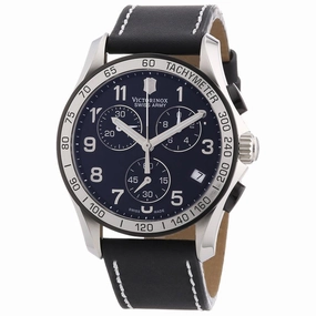 Swiss Army 241404 Men's Chrono Classic Black Dial Black Leather Strap Watch