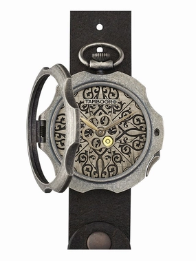 TAMBOORO Mens watch - TATTOO - DIRTY SILVER - TB-101-SL-SL-CP