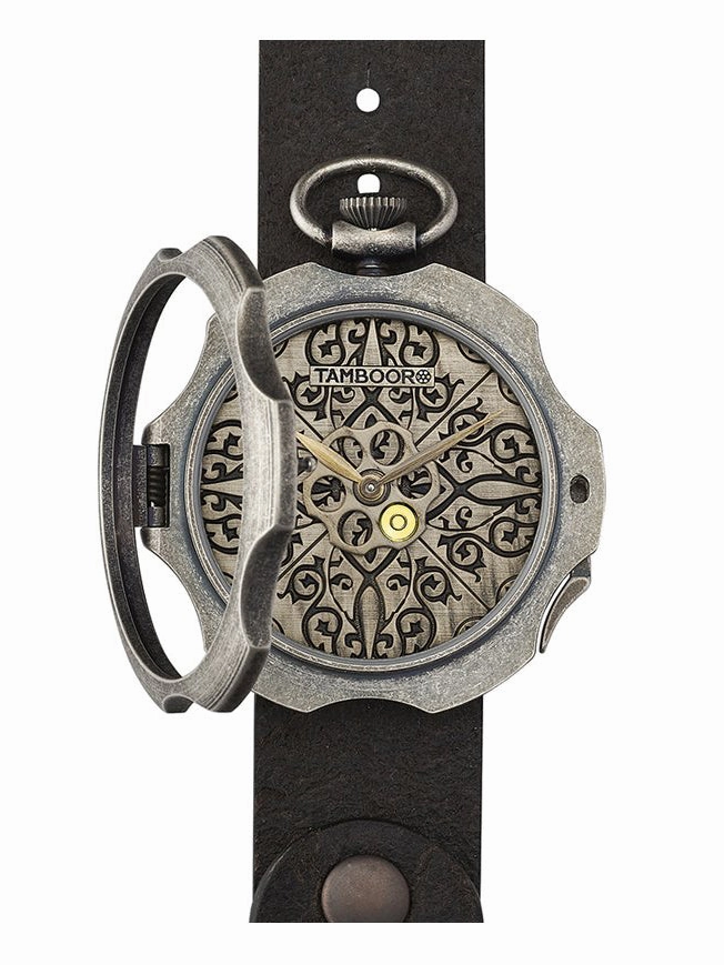 TAMBOORO Mens watch - TATTOO - DIRTY SILVER - TB-101-SL-SL-CP