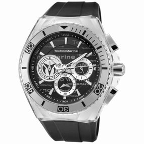 Technomarine Men's Chrono Watch - Cruise Black Dial Rubber Strap | TM-118119