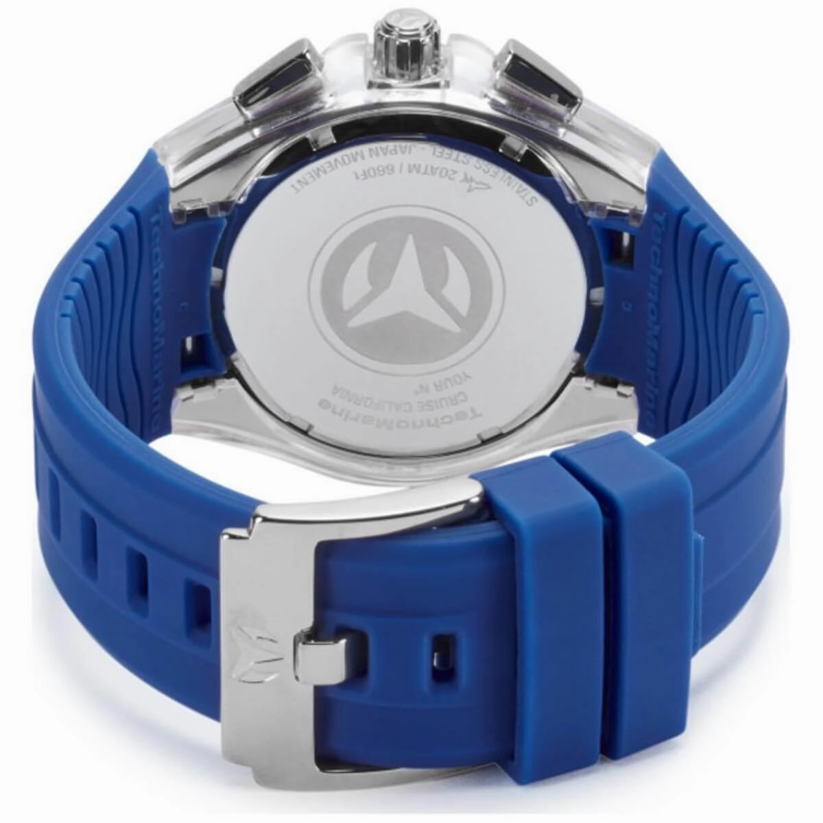 Technomarine Men's Chrono Watch - Cruise Blue and Grey Dial Rubber Strap | TM-118121