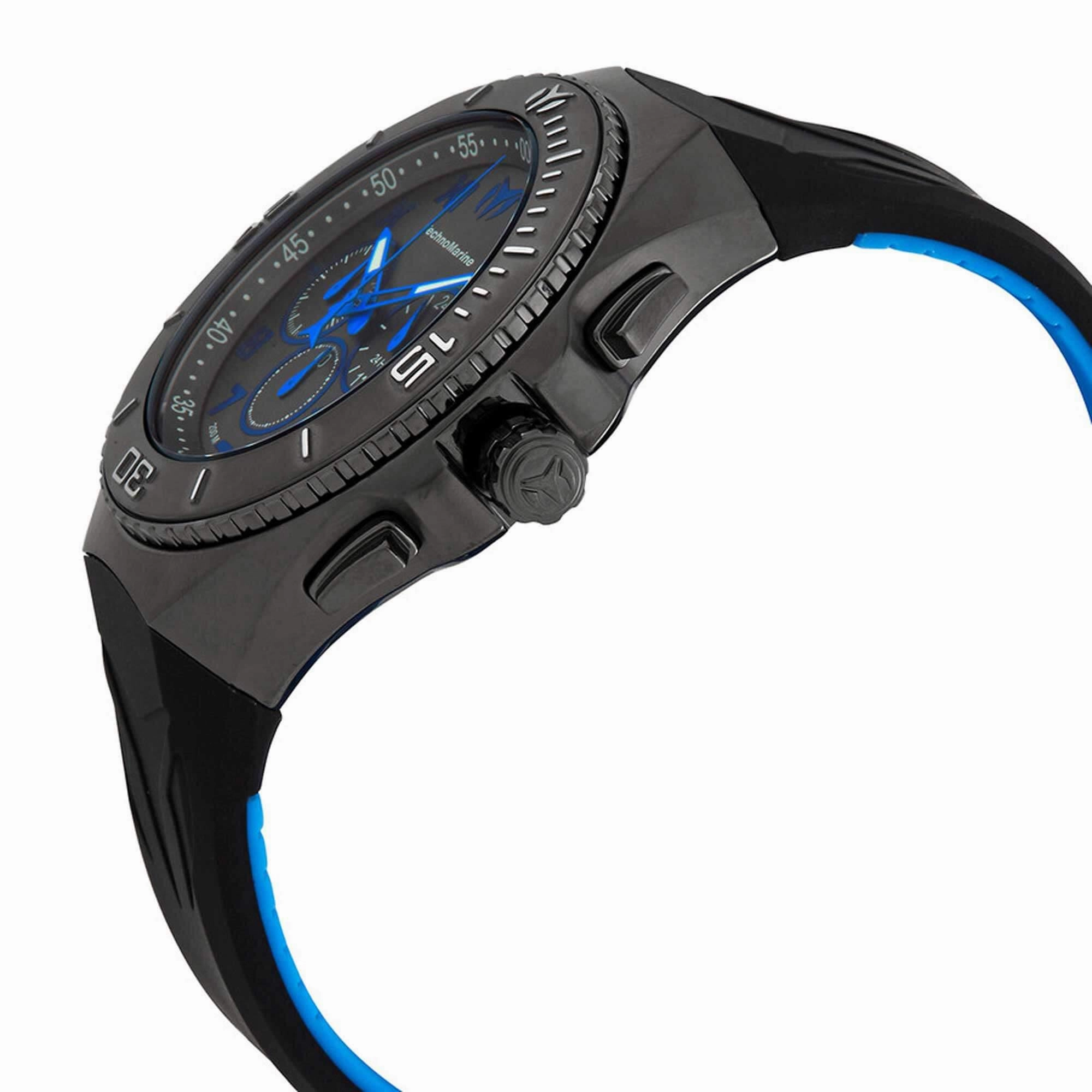 Technomarine Men's Chronograph Watch - Manta Ocean Black and Blue Strap | TM-220019