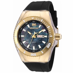 Technomarine Men's Quartz Watch - Cruise Monogram Black Dial Rubber Strap | TM-115374