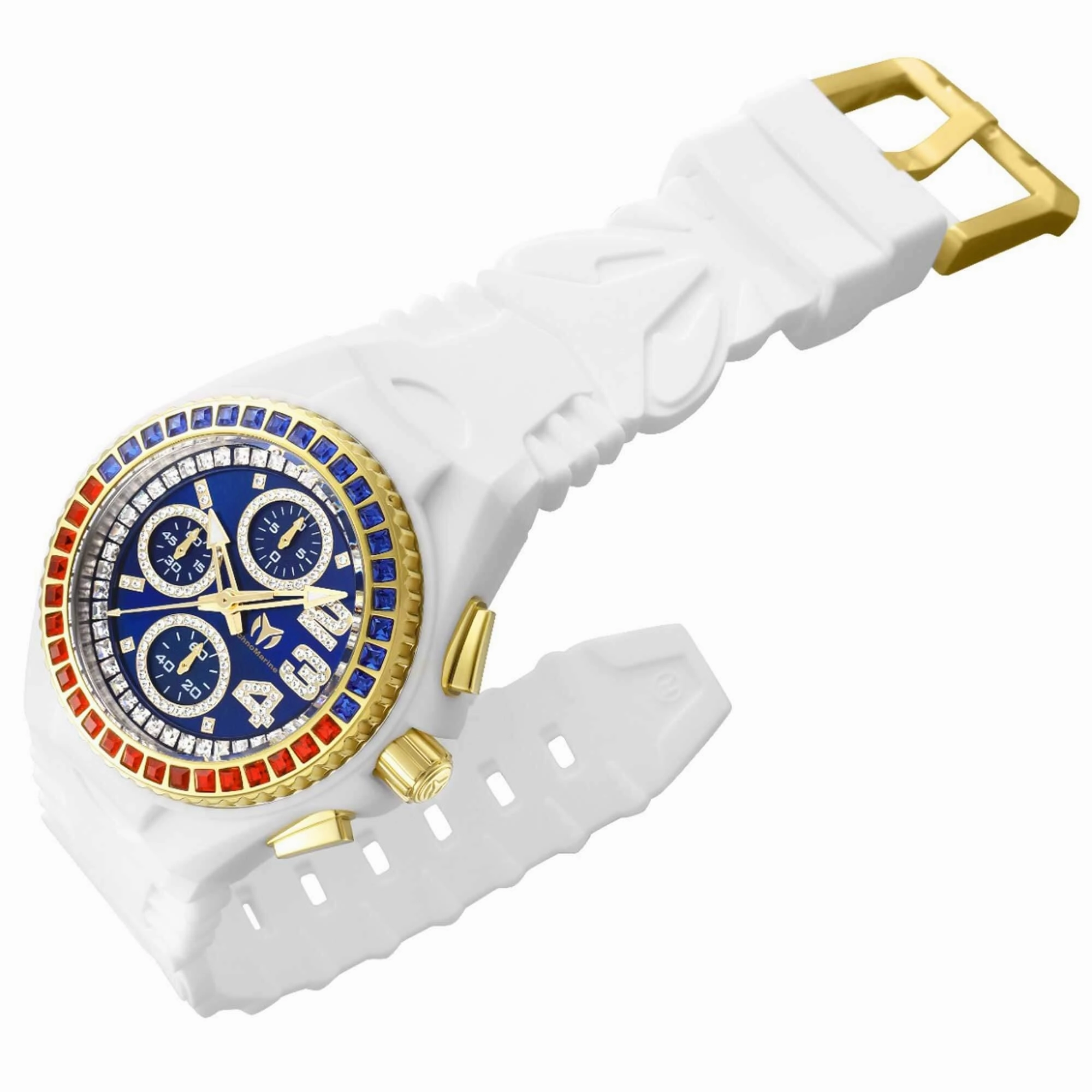 Technomarine Men's Watch - Cruise Square Shape Red, Blue Crystal Bezel | TM-121199