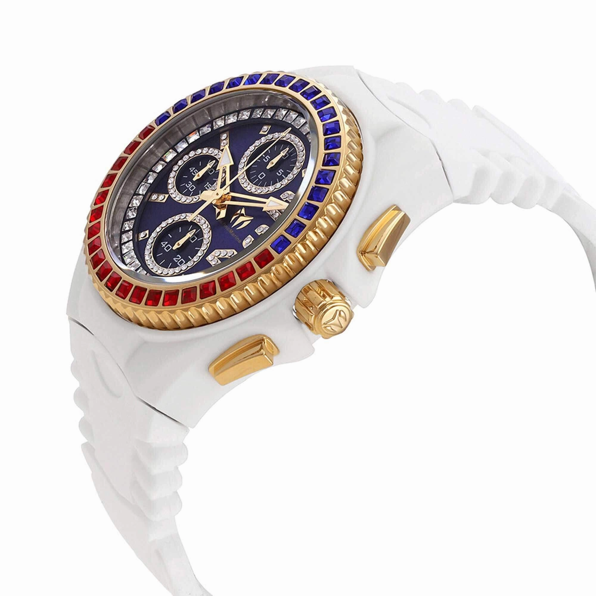 Technomarine Men's Watch - Cruise Square Shape Red, Blue Crystal Bezel | TM-121199