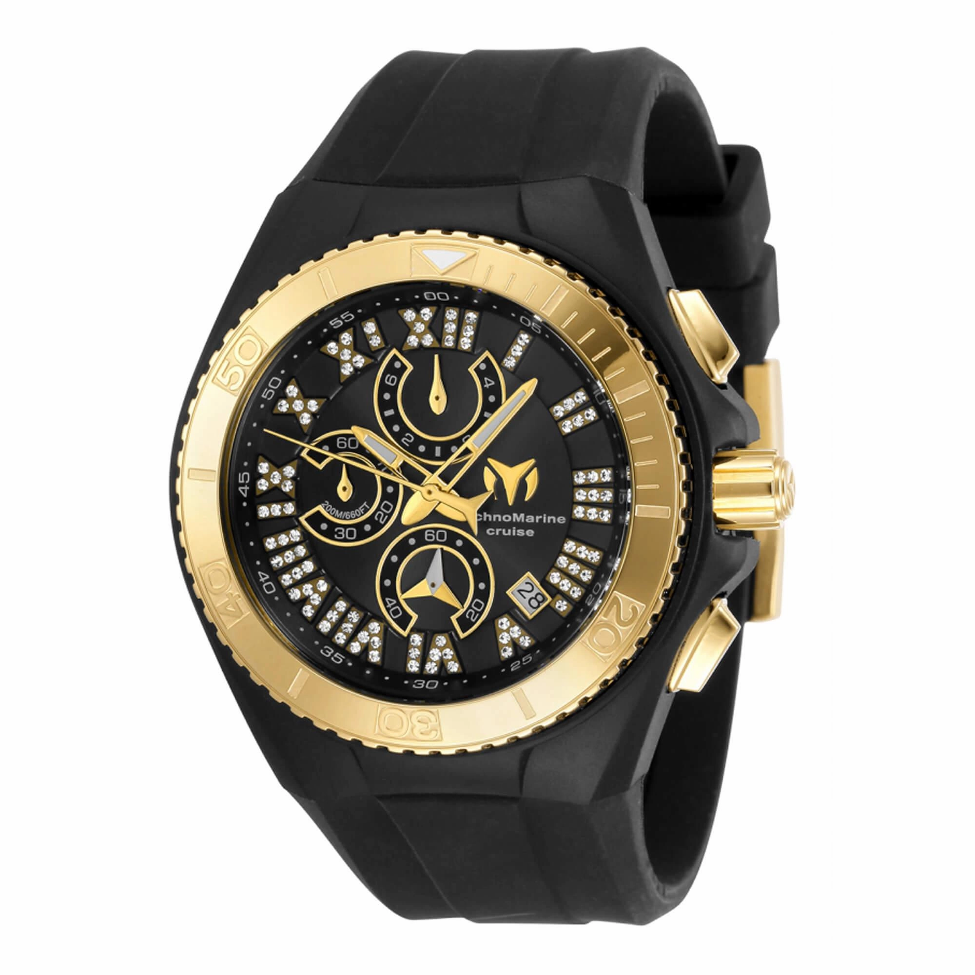 Technomarine Men's Watch - Cruise Star Chrono Black Dial Quartz Strap | TM-119016