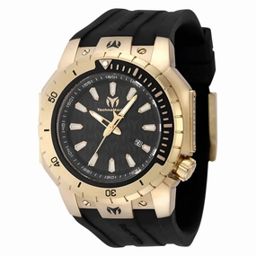 Technomarine Men's Watch - Manta Sea Quartz Black Dial Yellow Gold Case | TM-224011