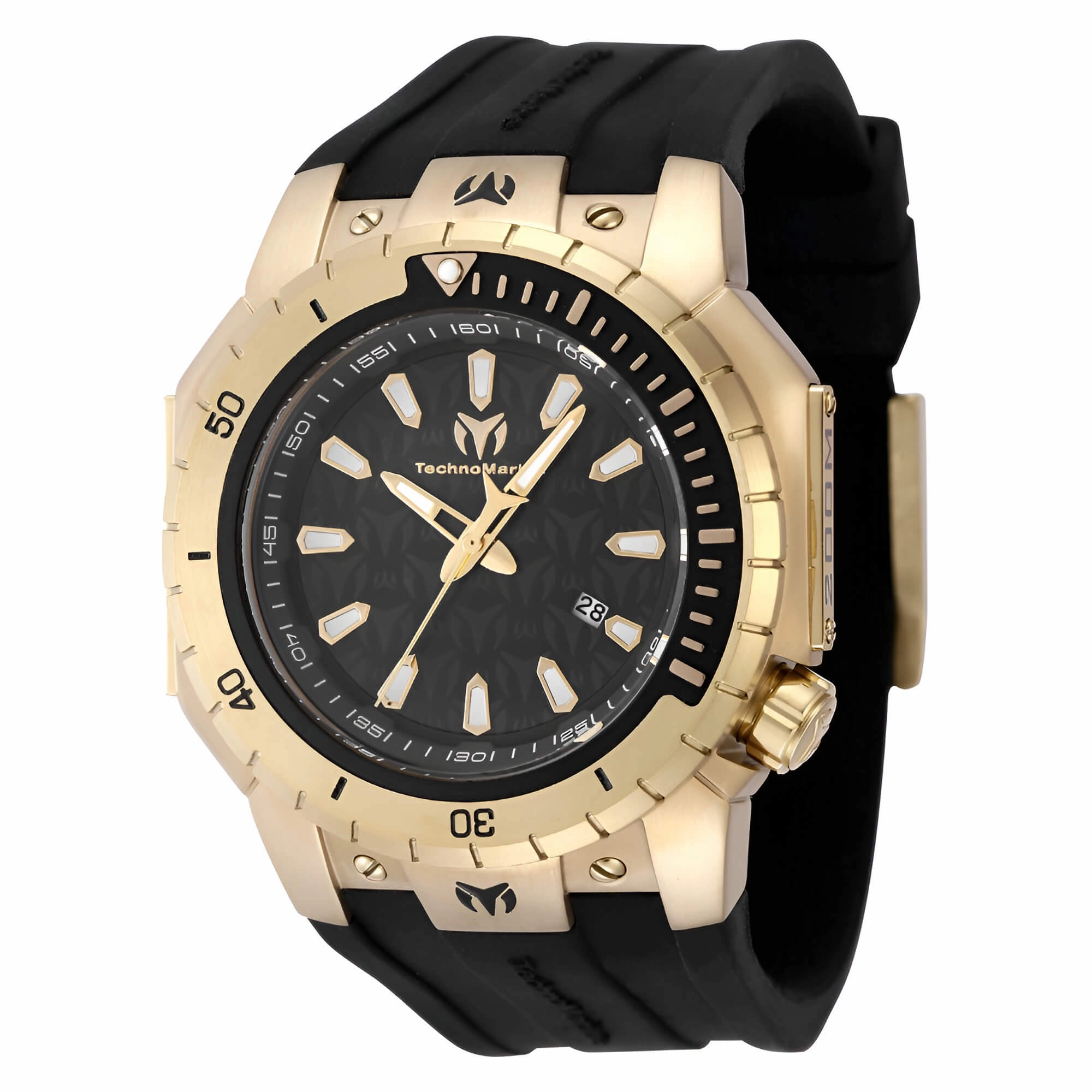 Technomarine Men's Watch - Manta Sea Quartz Black Dial Yellow Gold Case | TM-224011