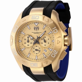 Technomarine Men's Watch - UF6 Chrono Gold Tone Dial Black, Blue Strap | TM-622003
