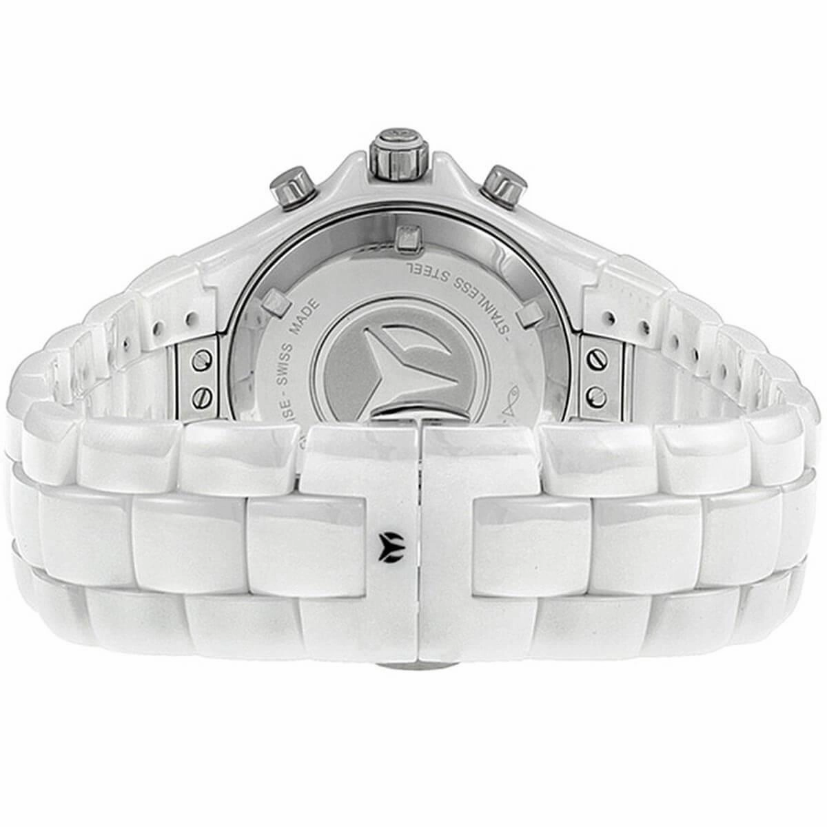 Technomarine Women's Chrono Watch - Cruise White Dial Ceramic Bracelet | TM-110030C