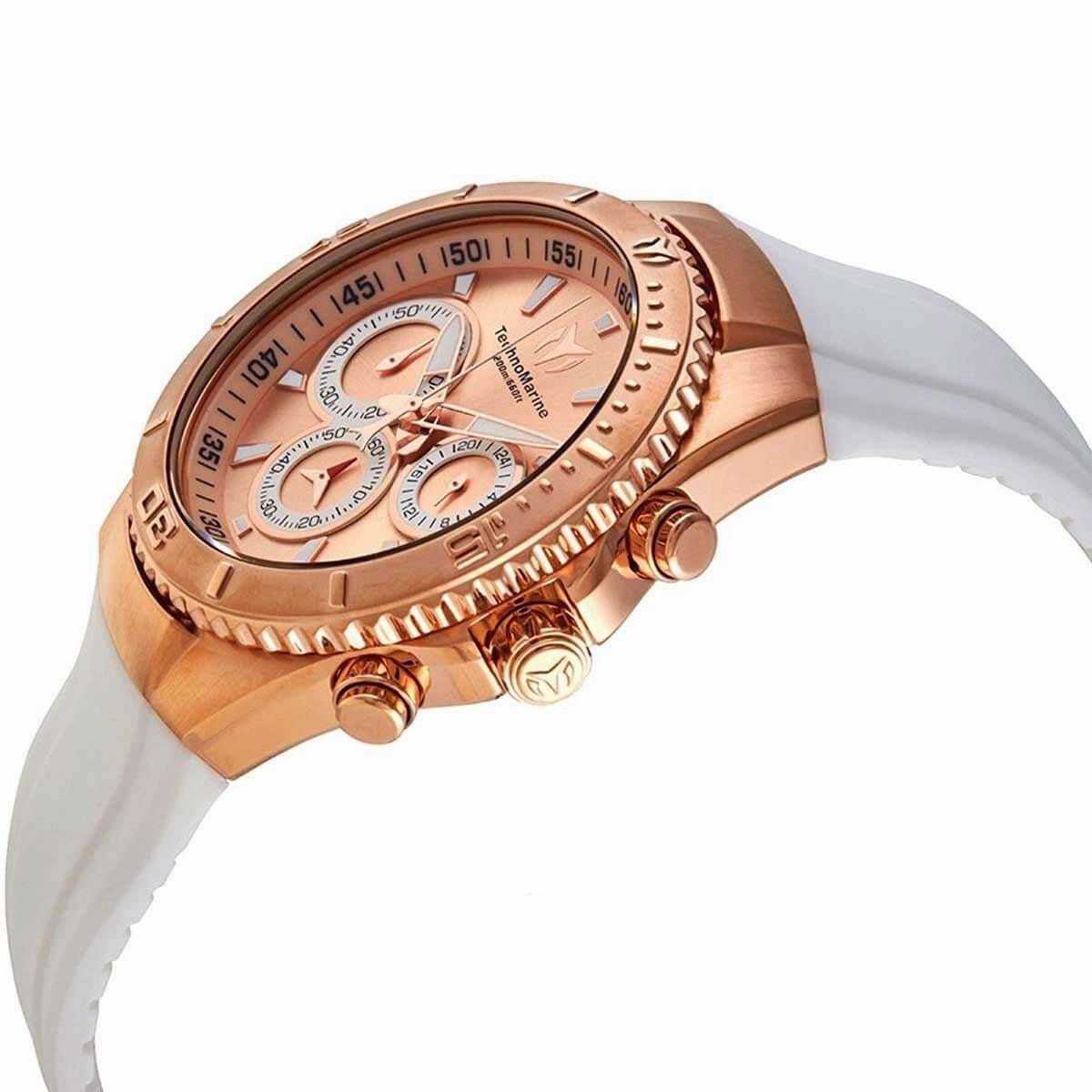 Technomarine Women's Chrono Watch - Sea Manta Rose Gold Tone Dial Strap | TM-218041