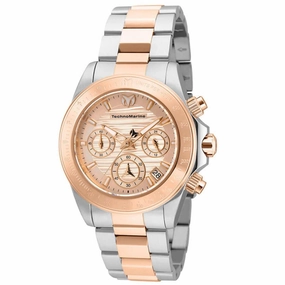 Technomarine Women's Chronograph Watch - Manta Ray Rose Gold Dial Bracelet | TM-219016
