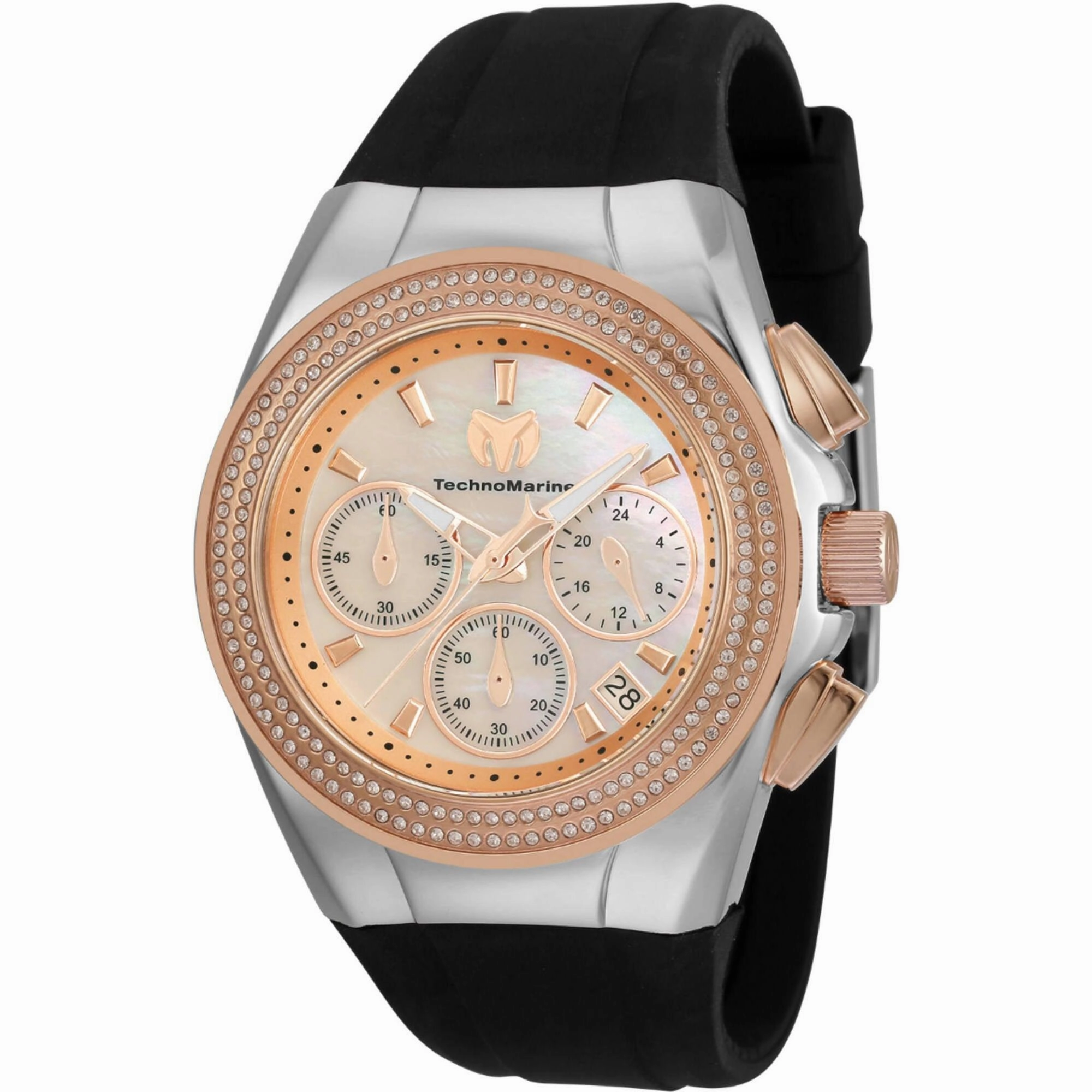 Technomarine Women's Watch - Cruise Quartz White MOP Dial Black Strap | TM-120044