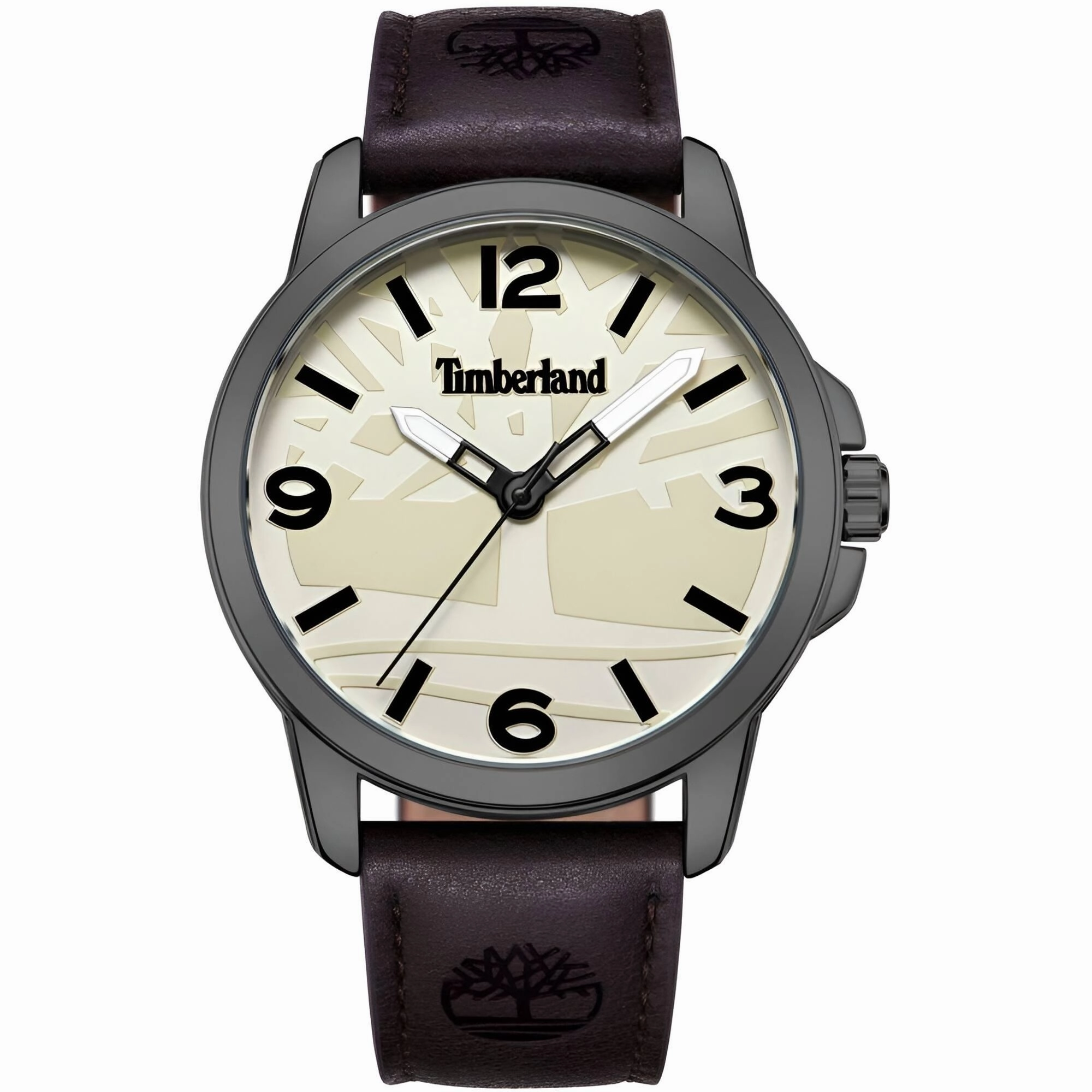 Timberland Men's Watch - Quartz Cream Dial Brown Genuine Leather Strap | TDWGA9002504