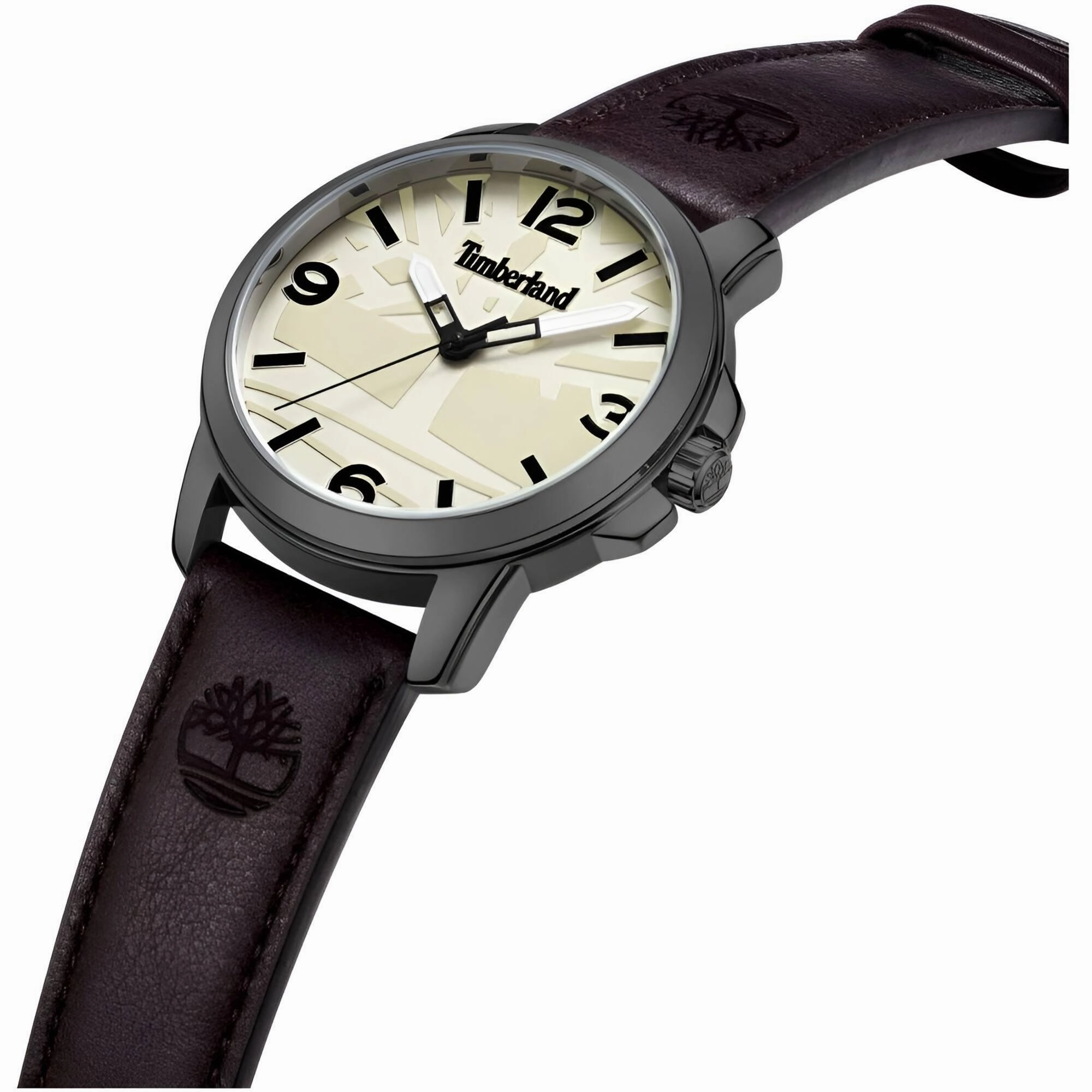 Timberland Men's Watch - Quartz Cream Dial Brown Genuine Leather Strap | TDWGA9002504