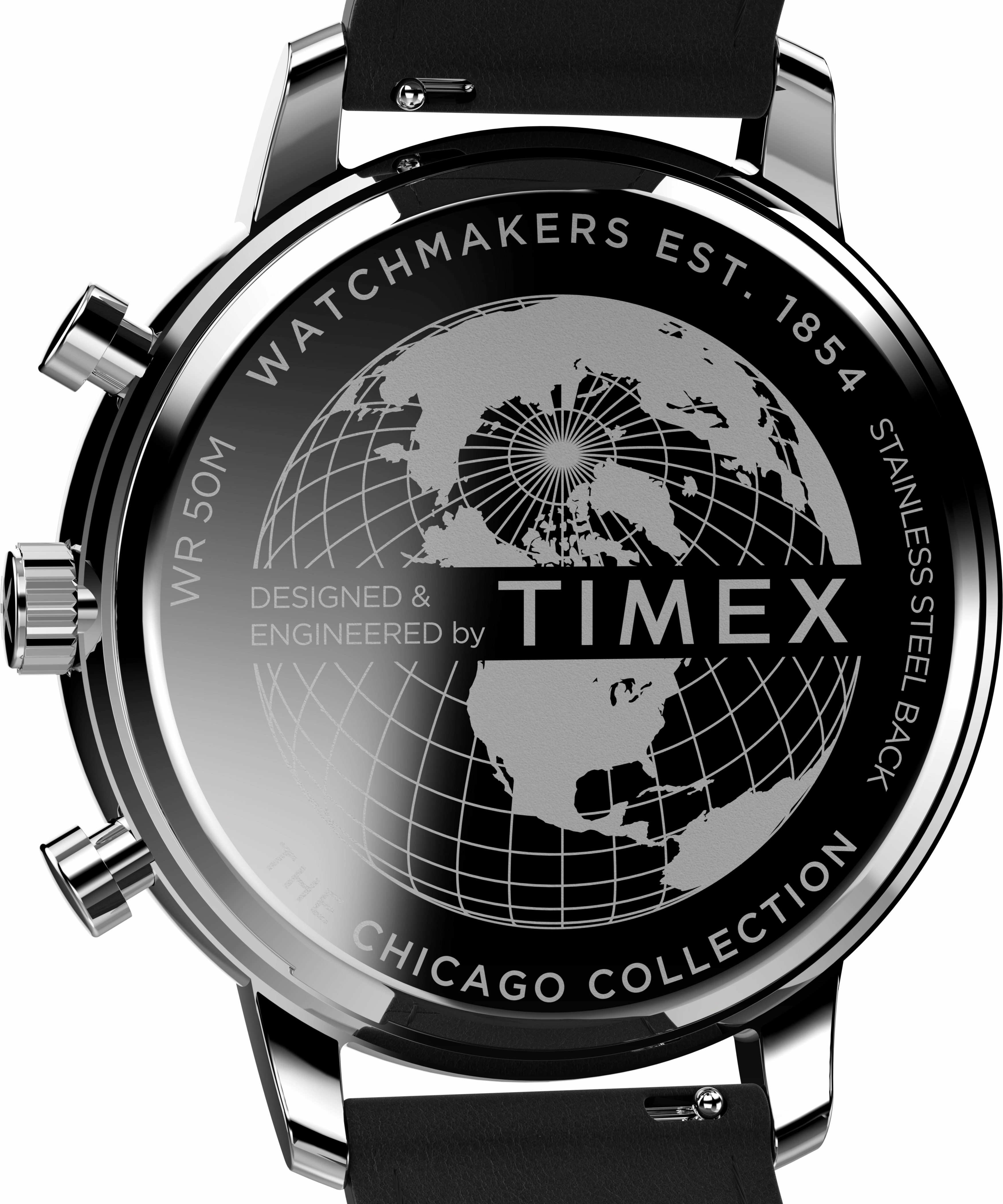 Timex Chicago 45mm Leather Black Dial Watch TW2W13100