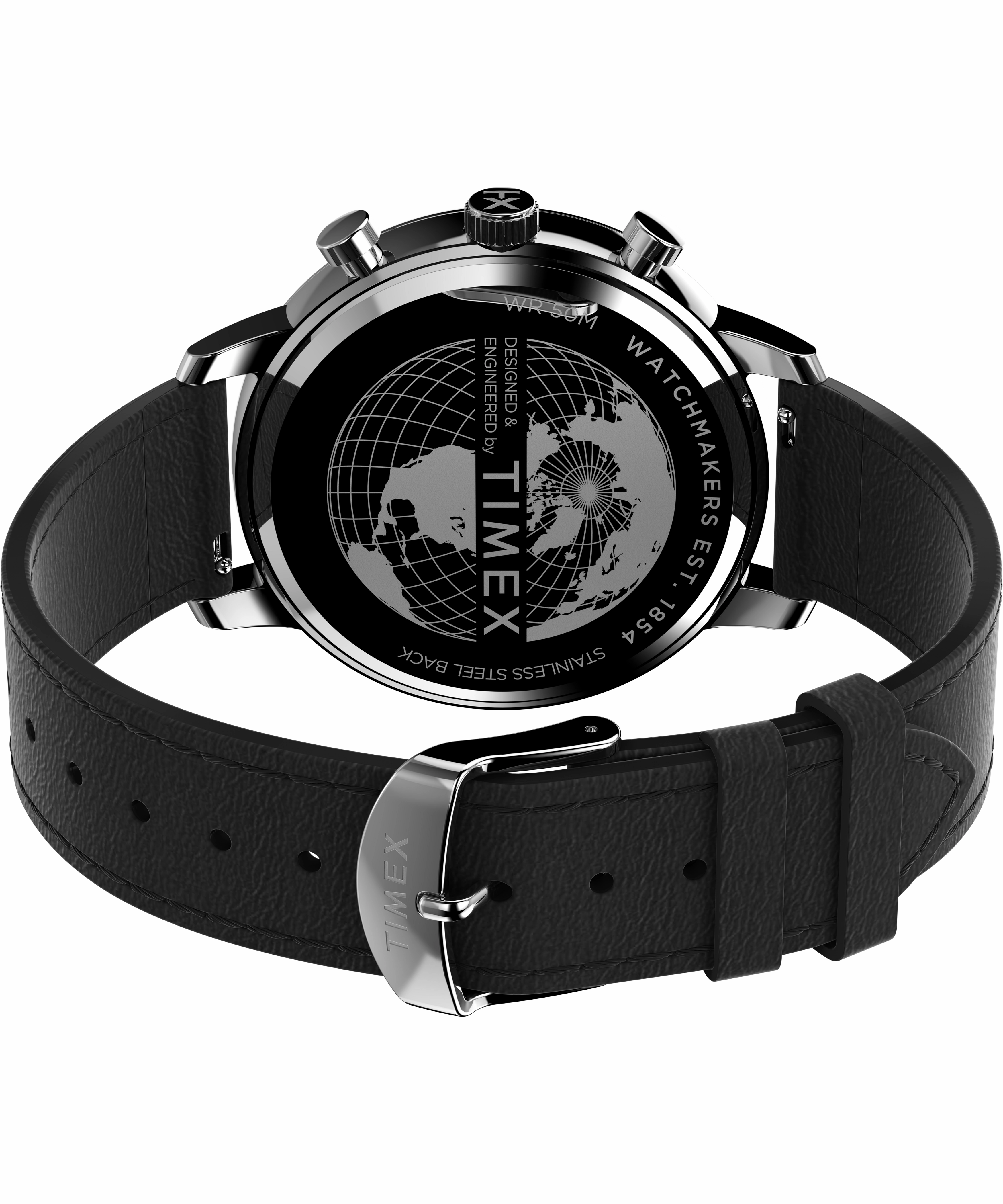 Timex Chicago 45mm Leather Black Dial Watch TW2W13100
