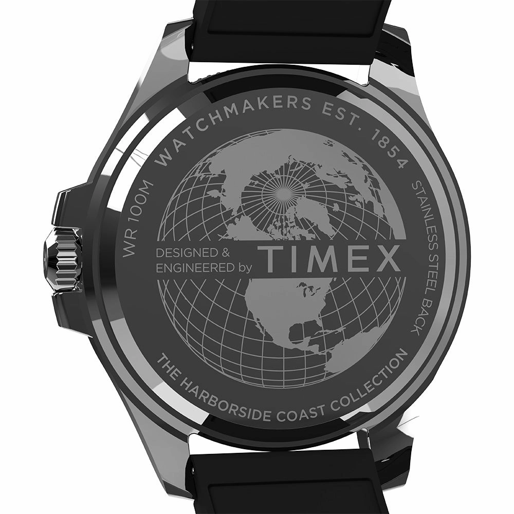 Timex Harborside Black Rubber Band Mens Watch TW2Y09200