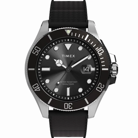 Timex Harborside Black Rubber Band Mens Watch TW2Y09200