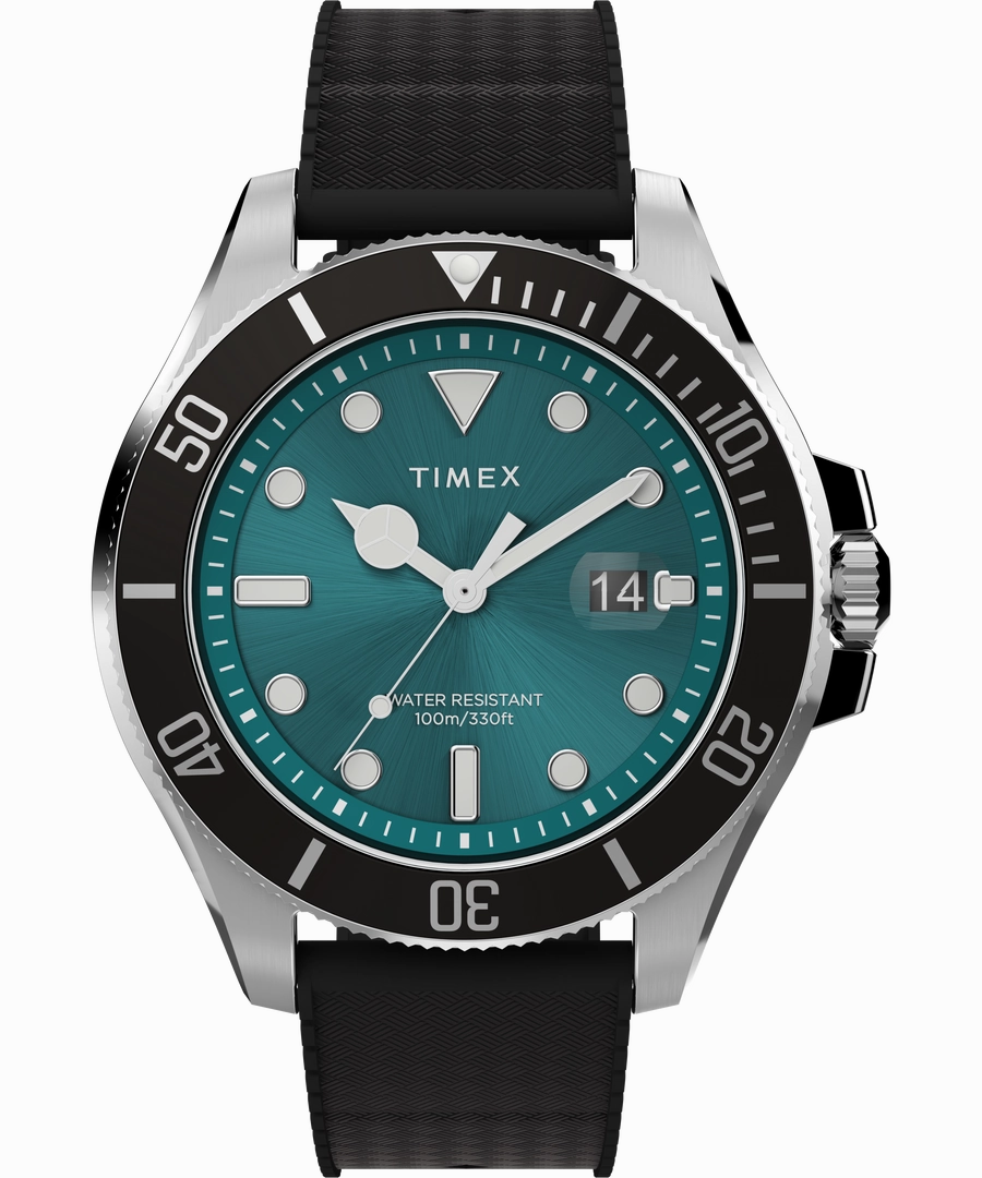 Timex Harborside Coast 43mm Silicone Strap Watch TW2V91700